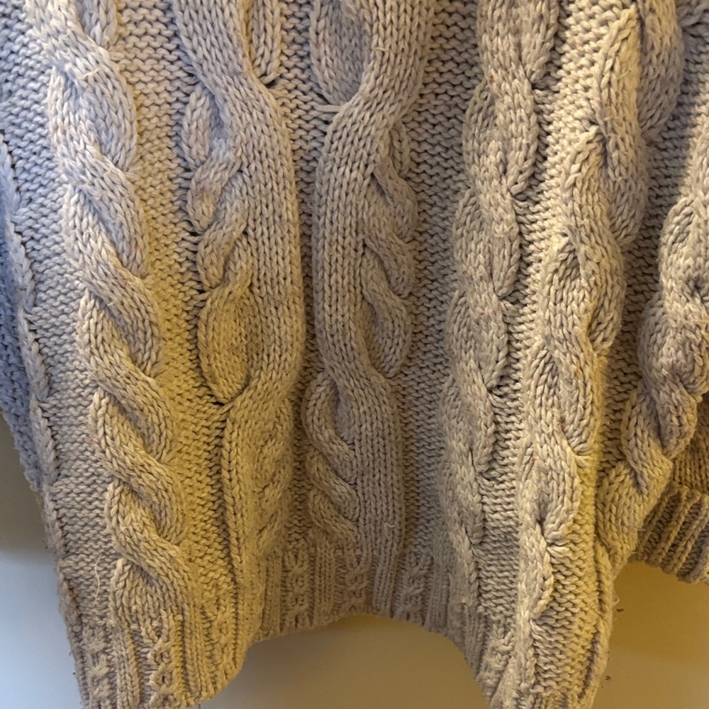 Topshop Ivory Cable Knit Turtleneck Sweater Medium - Picture 5 of 8
